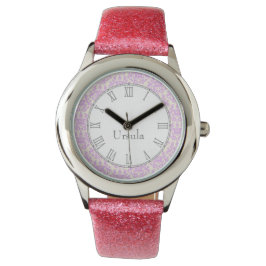 Reloj de muñeca de nombre rosa de impresión de Dam