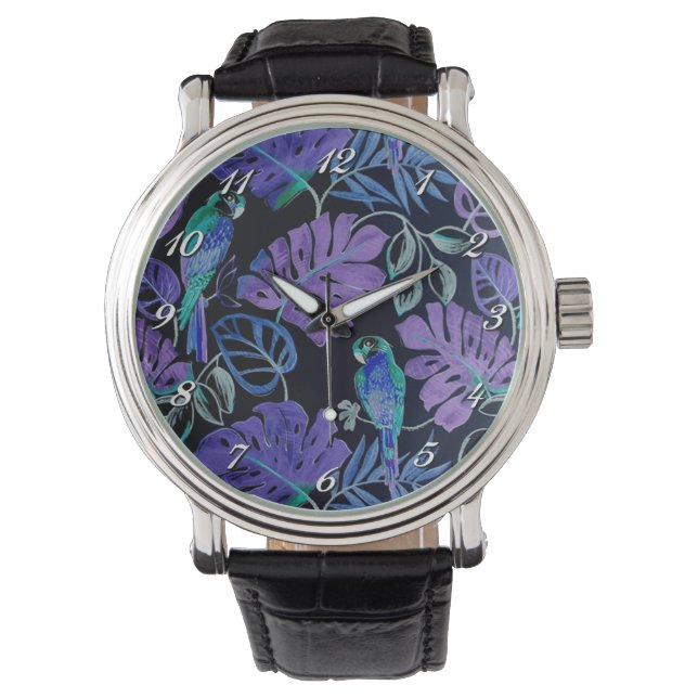 Reloj de muñecas de loros tropicales (Anverso)