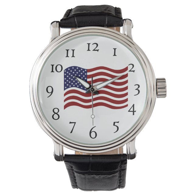 Reloj de muñecas masculinas - Bandera estadouniden (Anverso)