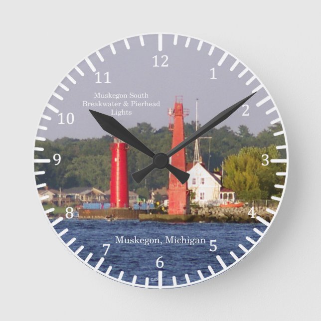 Reloj de Muskegon South Entrance Luces (Anverso)