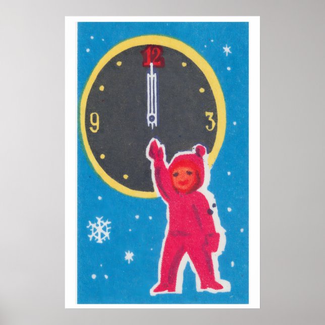 Reloj de Navidad Niño - Impresión de caja de ceril (Frente)