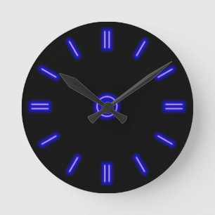 Reloj de neón azul