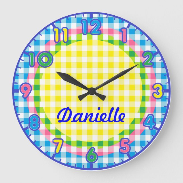 Reloj de niños con números y control Pastel person (Anverso)