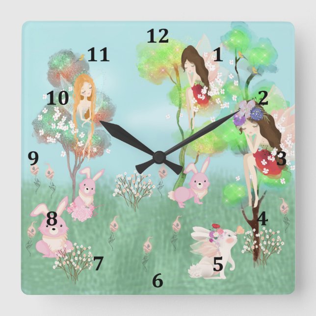 Reloj de niños de jardín mágico (Anverso)