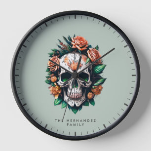 Reloj de nombres de familia Dia de Los Muertos