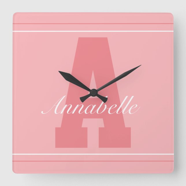 Reloj de nombres de tipografía personalizada (Anverso)