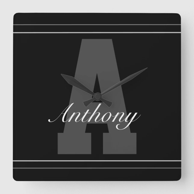 Reloj de nombres de tipografía personalizada (Anverso)