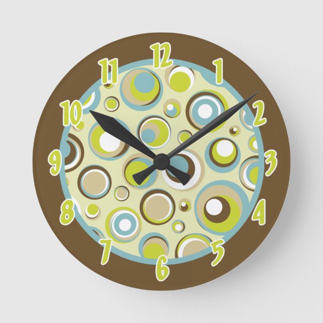 Reloj de nombres personalizado de 1970: círculo re (Anverso)