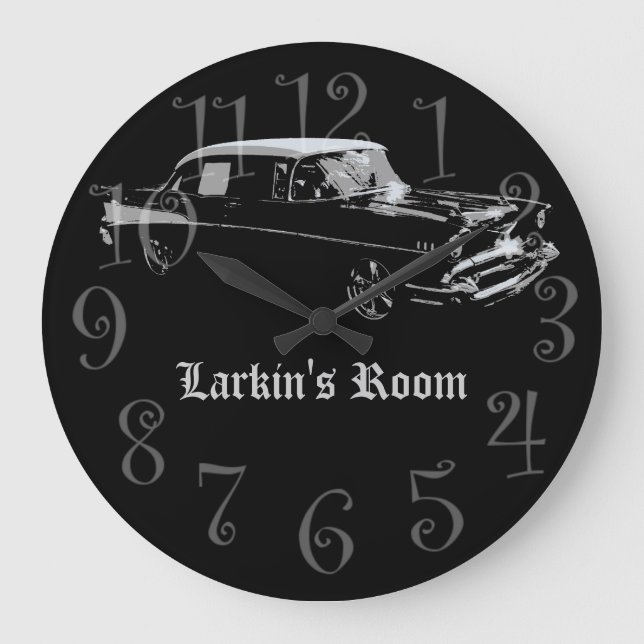 Reloj de nombres personalizado de coche clásico (Anverso)