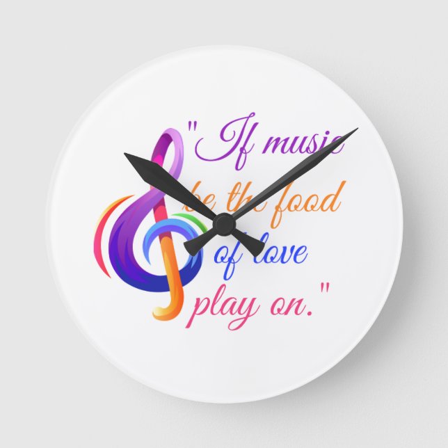 Reloj de notas musicales con cita musical. (Anverso)