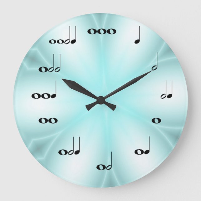 Reloj de notas musicales sobre la luz azul (Anverso)