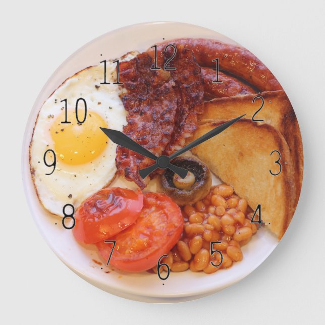 Reloj de novedad de desayuno inglés completo (Anverso)