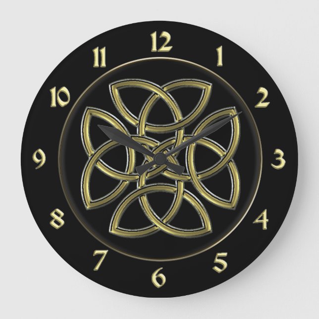 Reloj de nudos de Dara Shield Celtic negro y dorad (Anverso)