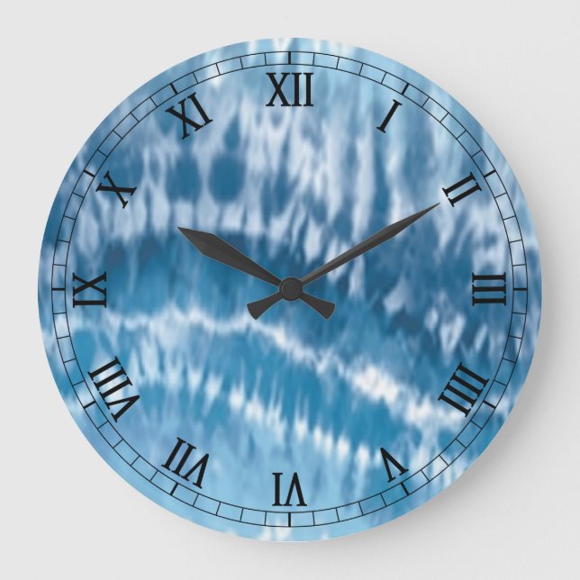 Reloj de numero romano redondeado de tinte azul (Anverso)