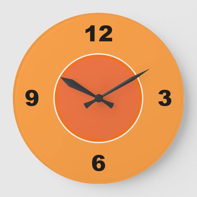 Reloj de números negros grandes de dos Naranjas de (Anverso)