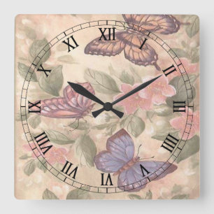 Reloj de números romanos de la plaza de mariposas