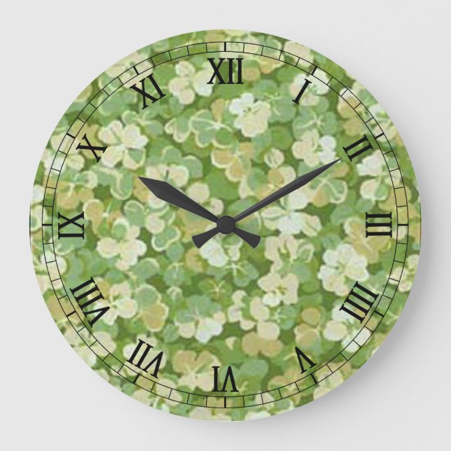 Reloj de números romanos en el jardín verde (Anverso)