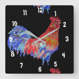 Reloj de oficina de gallina de color de gallo