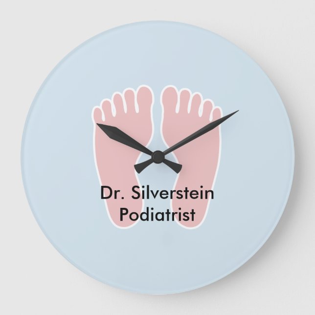 Reloj de oficina de podiatras con temas de interés (Anverso)