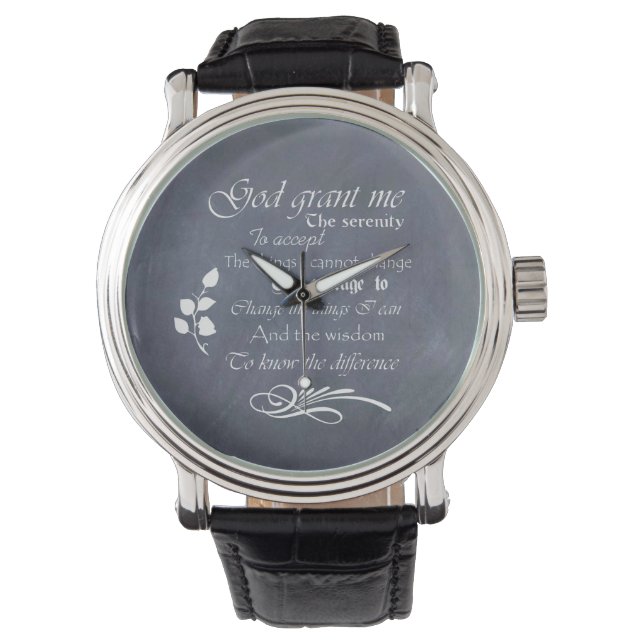Reloj de oración de la serenidad, diseño de pizarr (Anverso)