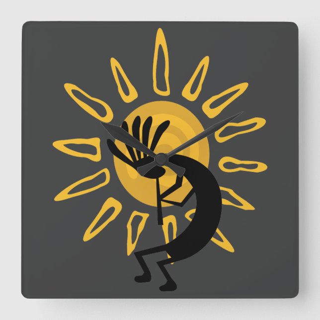 Reloj de oro del suroeste de Kokopelli Sun (Anverso)