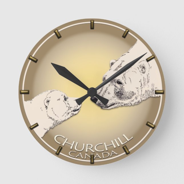 Reloj de oso polar Churchill Canadá Reloj de pared (Anverso)