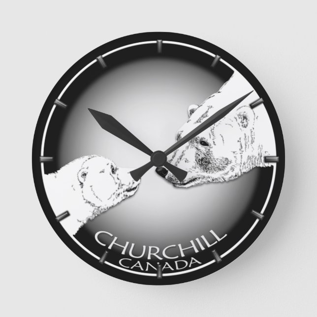 Reloj de oso polar Churchill Canadá reloj de pared (Anverso)