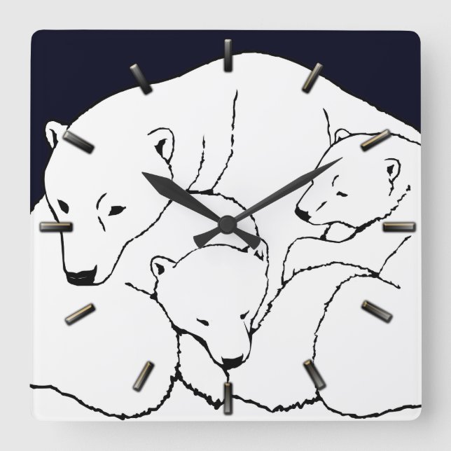 Reloj de oso polar Guay Cubs Bear con reloj de par (Anverso)