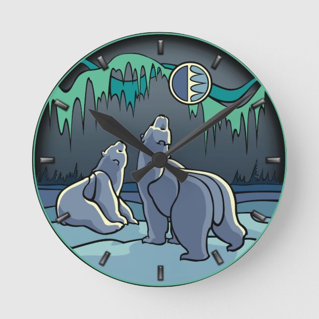 Reloj de oso polar reloj de pared de arte nativo G (Anverso)