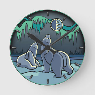 Reloj de oso polar reloj de pared de arte nativo G