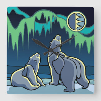 Reloj de oso polar reloj de pared de arte nativo G