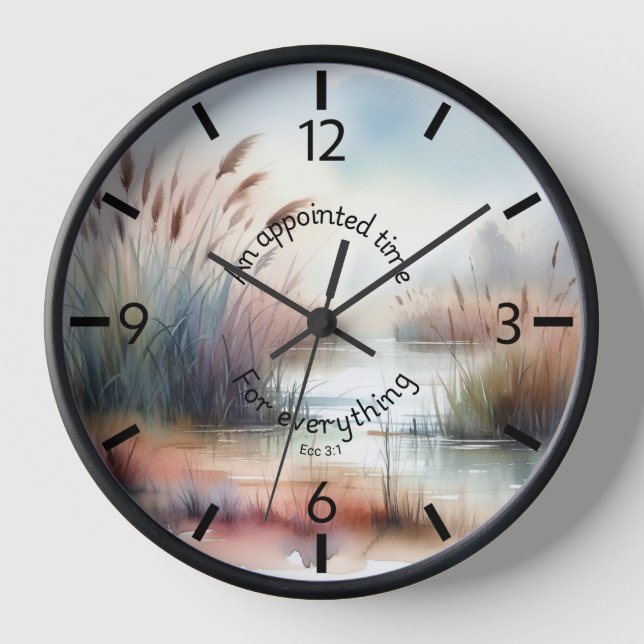 Reloj de otoño tranquilo con verso biblial (Anverso)