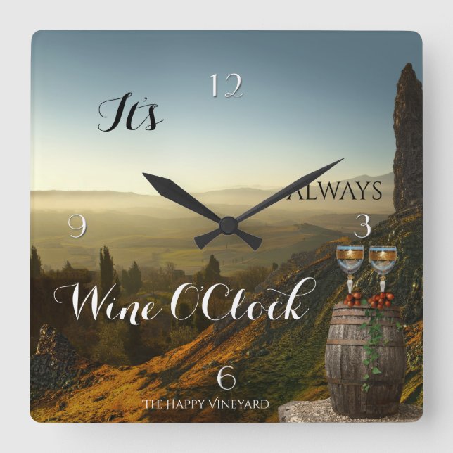 Reloj de paisaje de viñedos de OClock (Anverso)