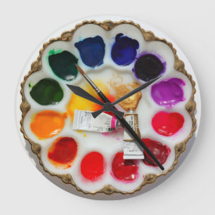 Reloj de paleta acuarela artista ¿Qué Huevos Desvi