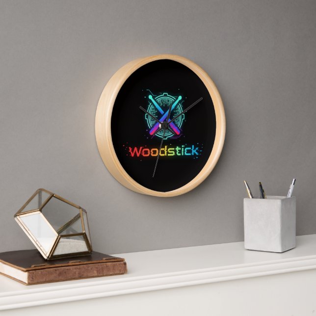 reloj de palito de madera (Oficina)
