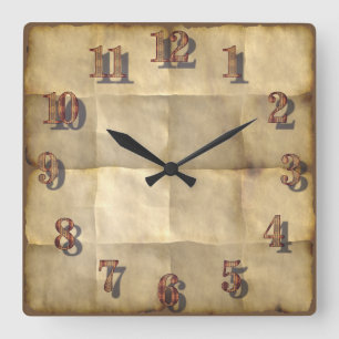 Reloj de papel de pergamino