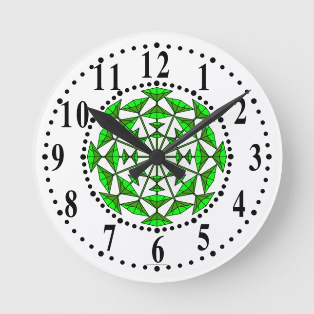 Reloj De Pared 151 De Flora Verde Verde Y Clara (Anverso)