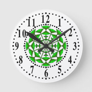 Reloj De Pared 151 De Flora Verde Verde Y Clara