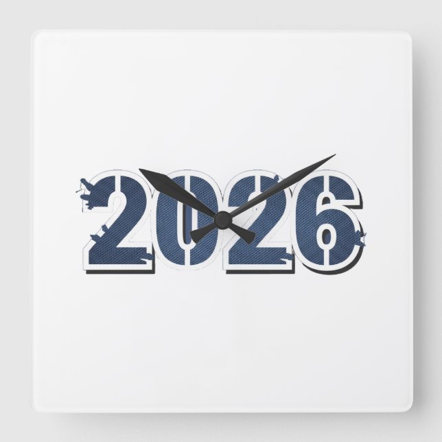 RELOJ DE PARED 2026 10,75", ACRÍLICO CUADRADO (Anverso)