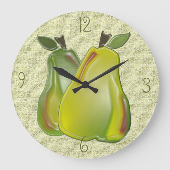 Reloj de pared 3D Pear (puntas de agua) (Anverso)
