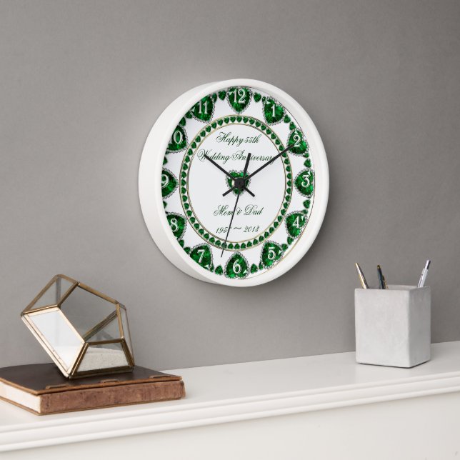 Reloj De Pared 55.º atolladero del aniversario Boda (Oficina)