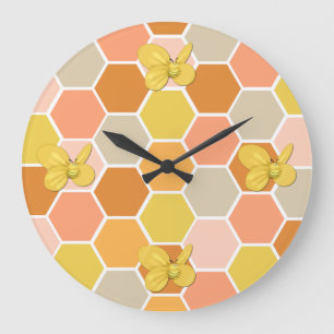 Reloj de pared abeja bumble de panal de miel