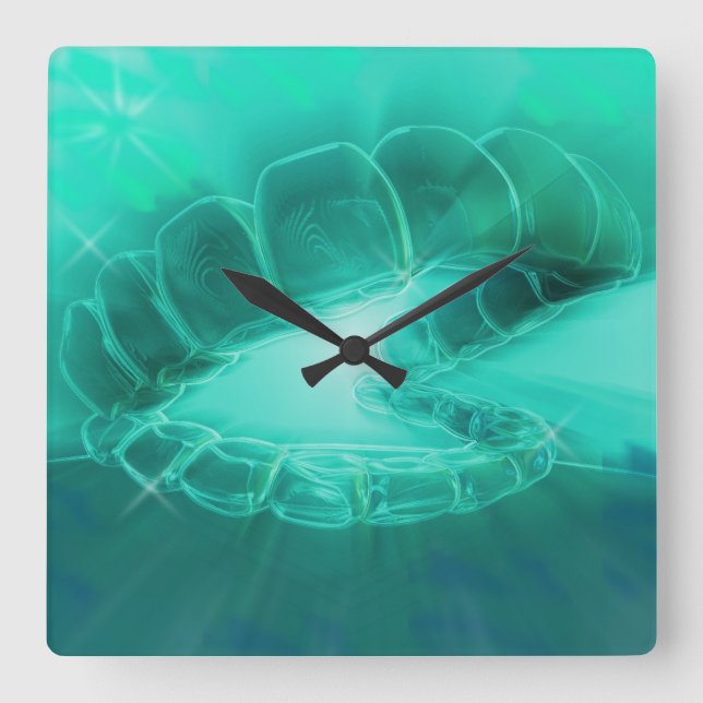 Reloj de pared abierto de la boca del Orthodontist (Anverso)