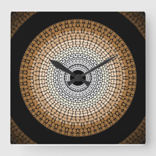 Reloj de pared aborigen auténtico de las "tierras