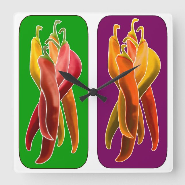 Reloj de pared Abstract Chiles (Anverso)