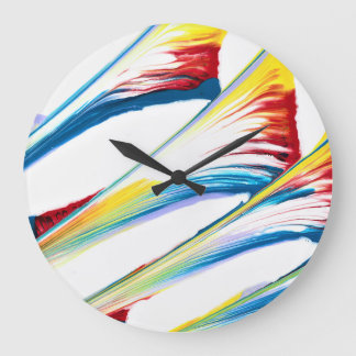 Reloj de pared abstracto a rayas salvajes junto 3
