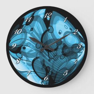 Reloj de pared abstracto azul de Smokey