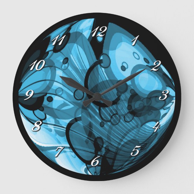 Reloj de pared abstracto azul de Smokey (Anverso)