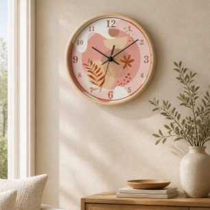 Reloj de pared abstracto botánico minimalista II