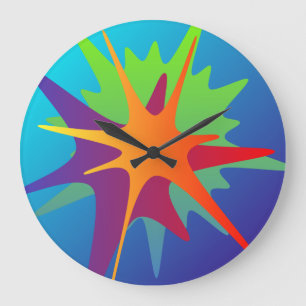 Reloj de pared abstracto colorido del chapoteo